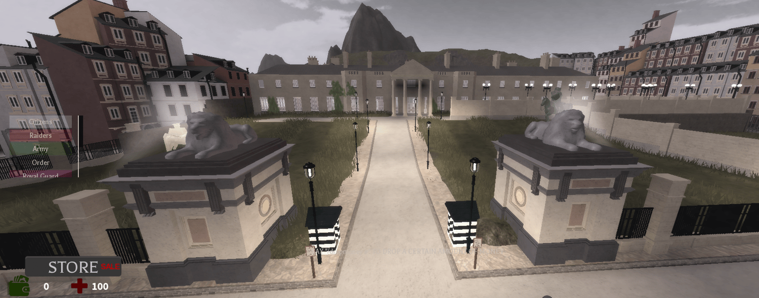 scripted military roleplay map with team selection interface