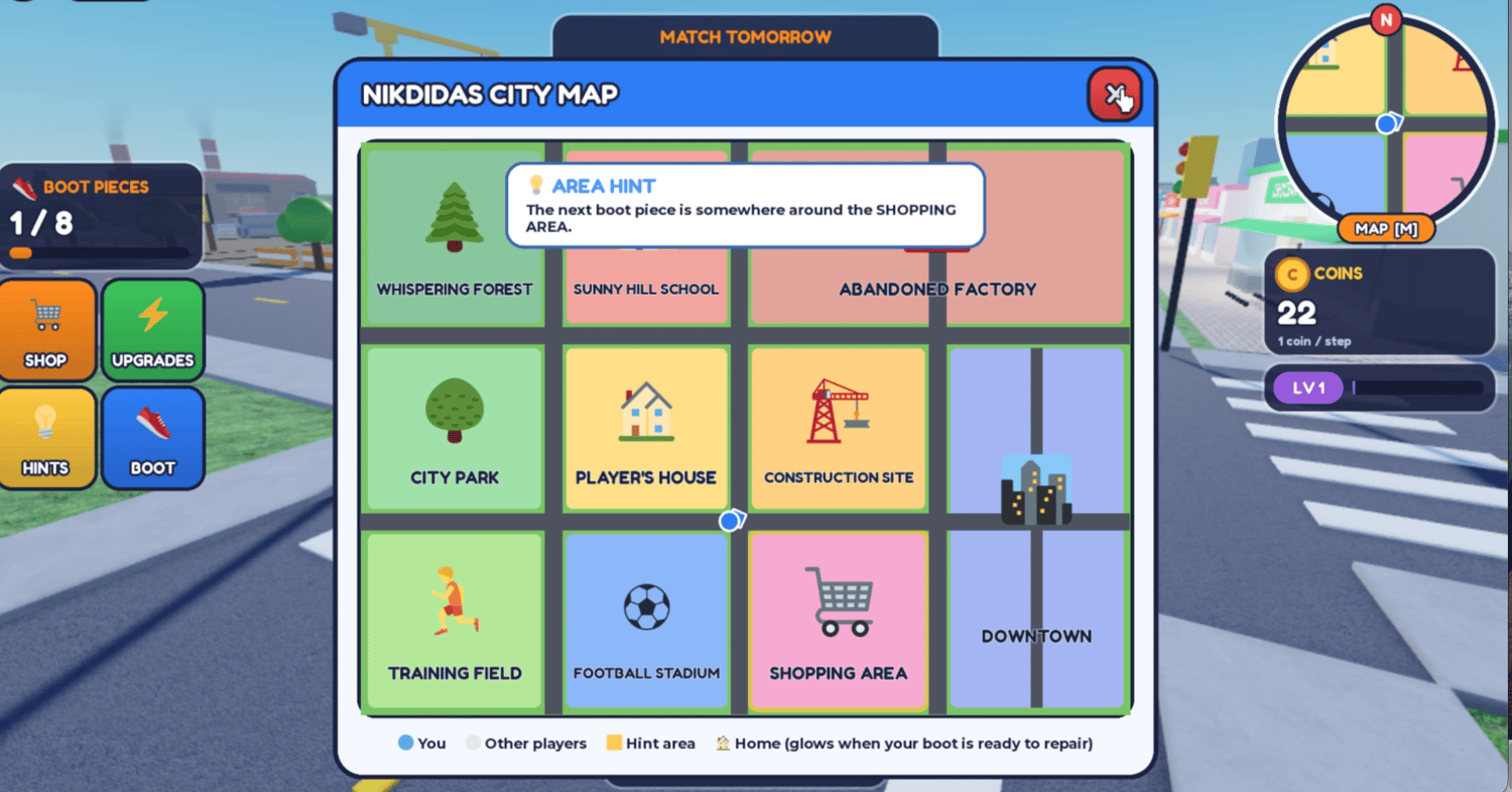 Thirty-minute countdown and scavenger hunt objective