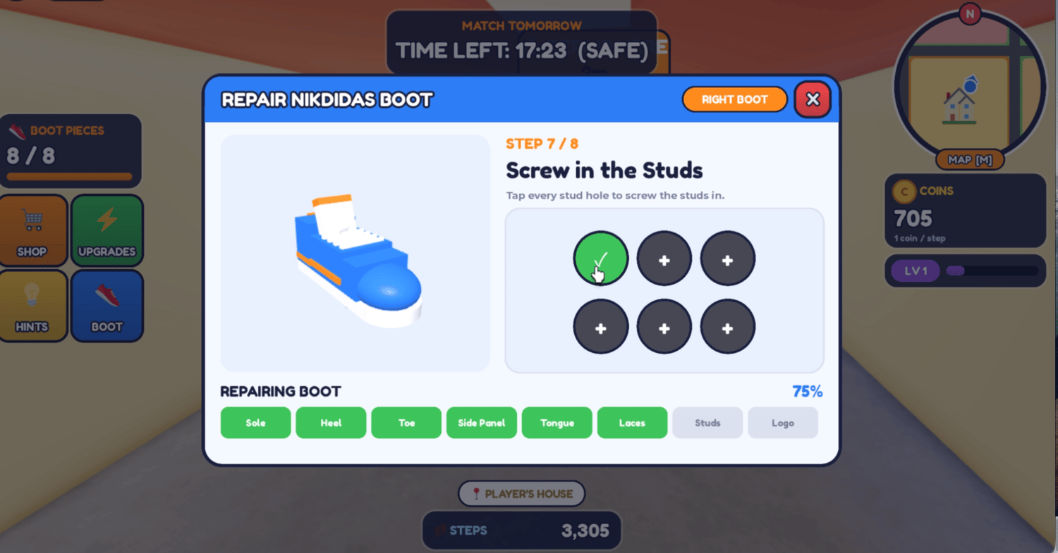 Hidden boot component location hint interface
