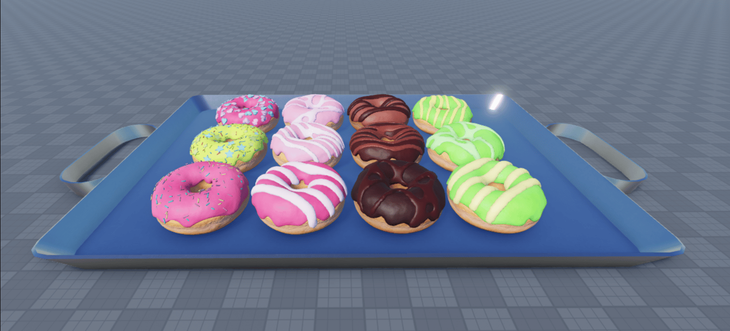 Assorted donut models for bakery displays