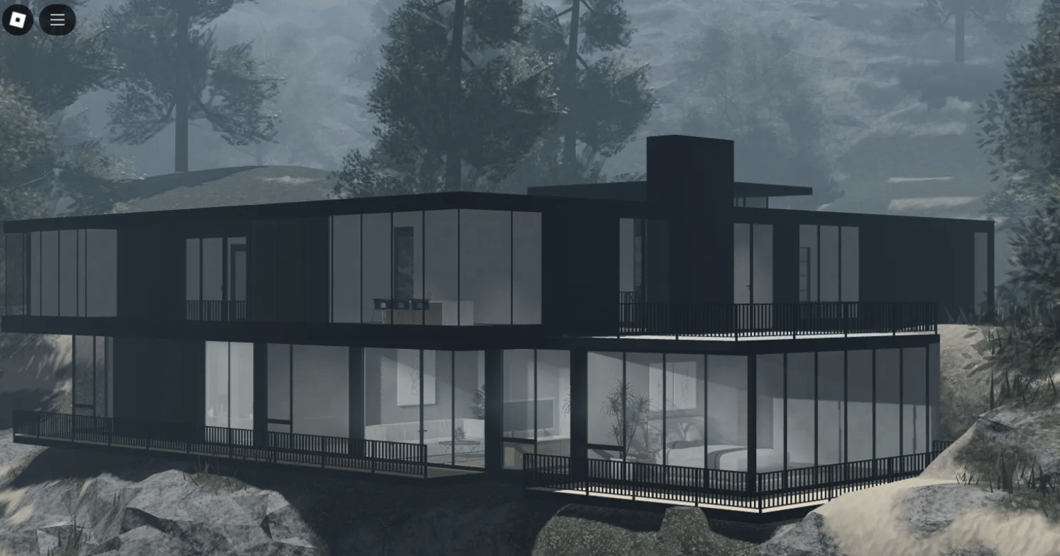 Residential bathroom with bathing fixtures