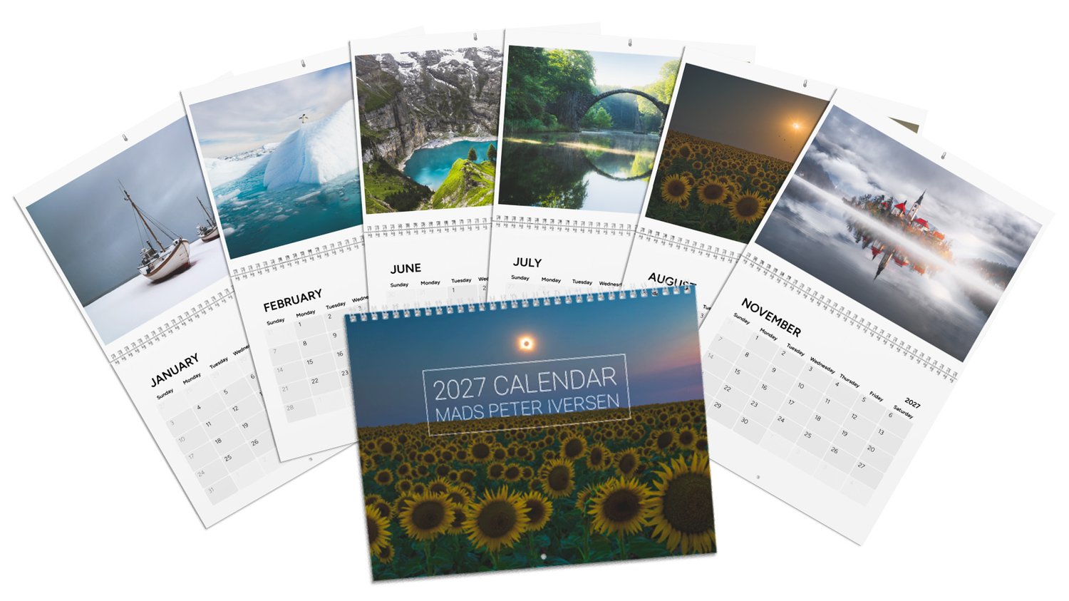2027 nature landscape photography calendar mads peter iversen winter spring summer autumn seasons