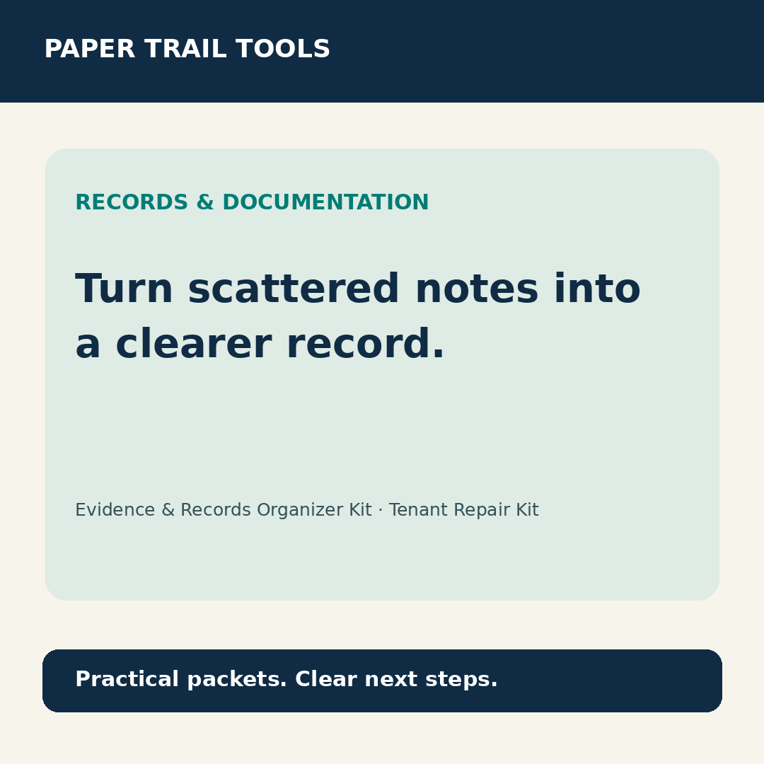 Paper Trail Tools records and documentation organizers: turn scattered notes into a clearer record.