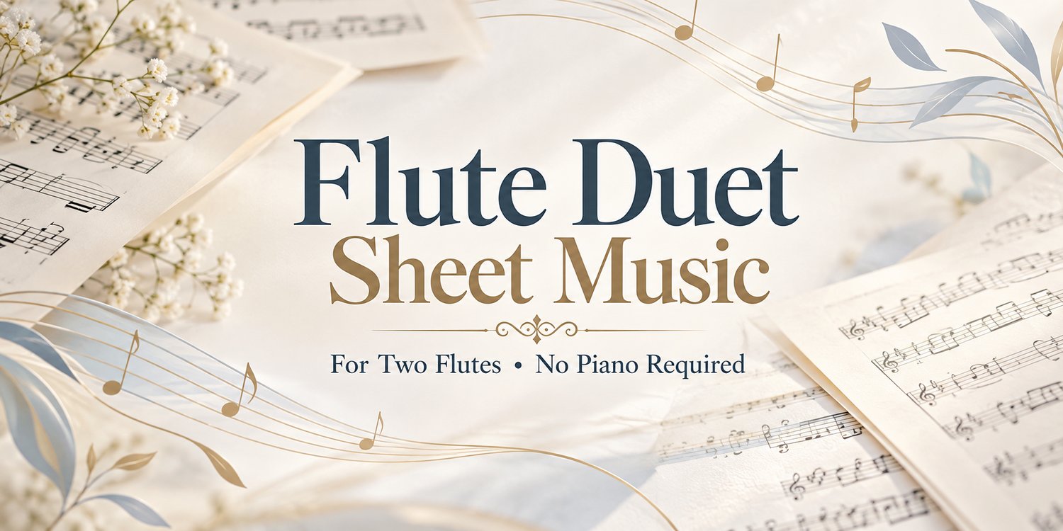 Flute duet sheet music for two flutes with no piano required