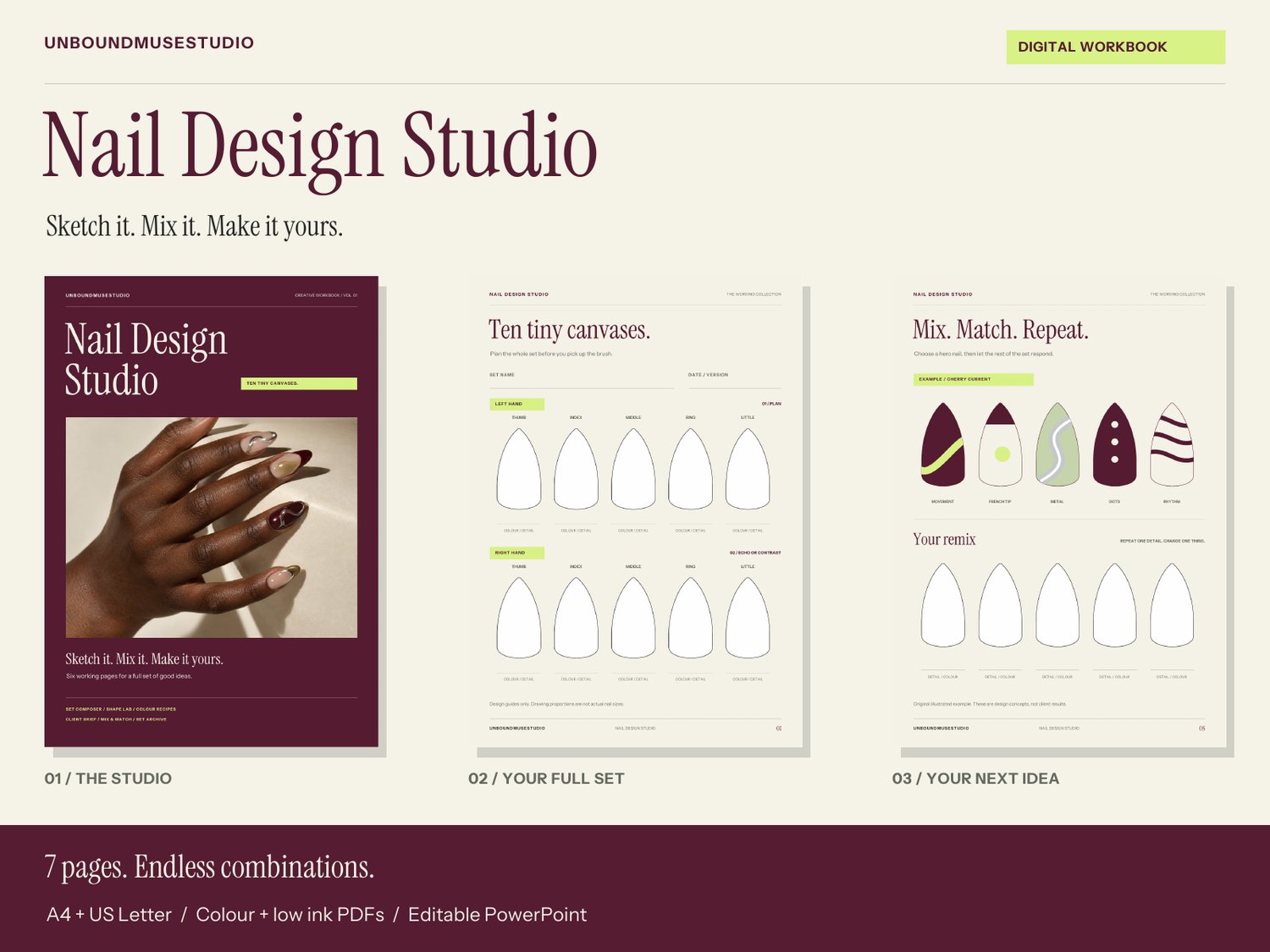 Nail Art Planner | Nail Design Studio digital bundle cover.