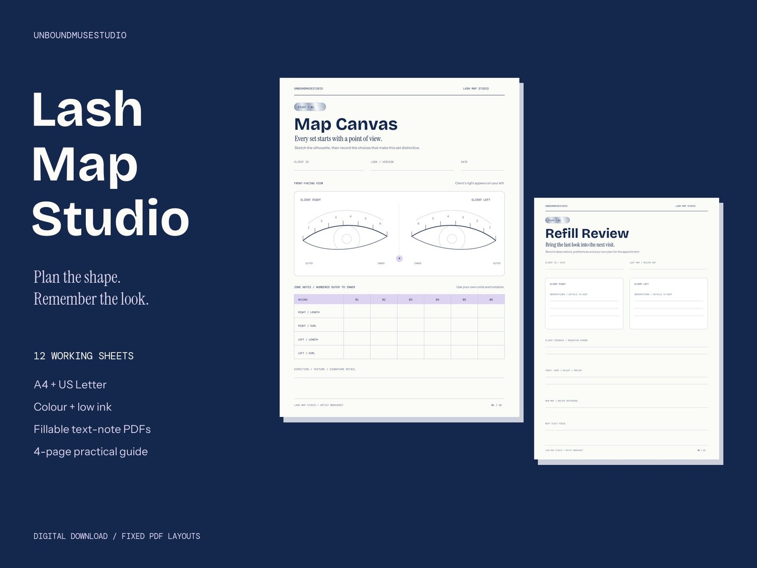 Lash Mapping Templates | Lash Map Studio digital bundle cover.