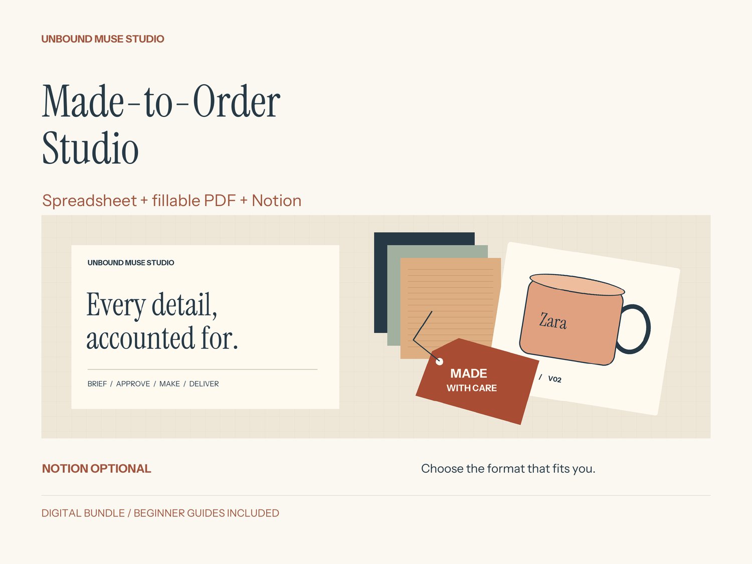 Custom Order Tracker | Made-to-Order Studio digital bundle cover.