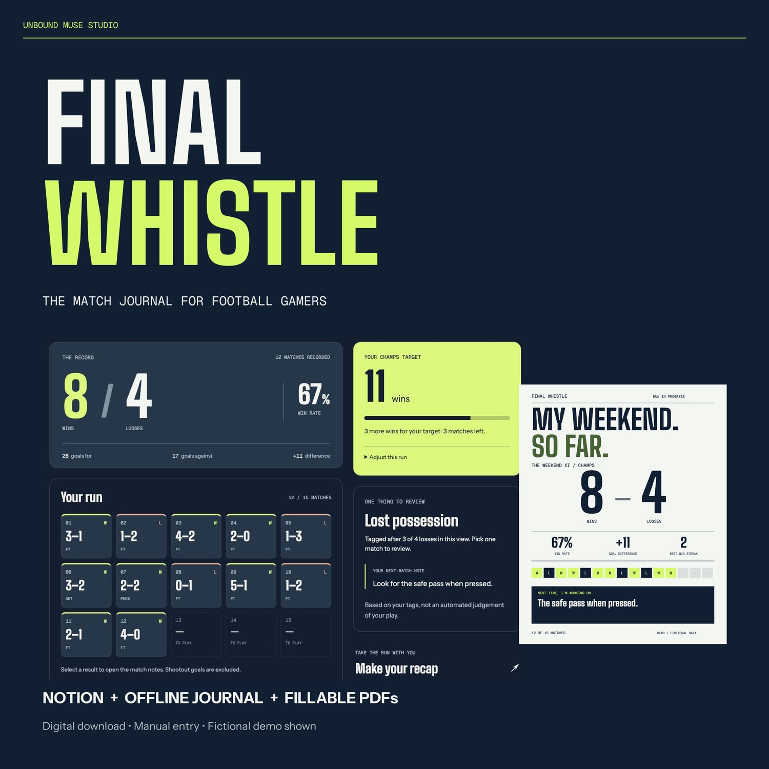 Champs Match Tracker | Final Whistle digital bundle cover.