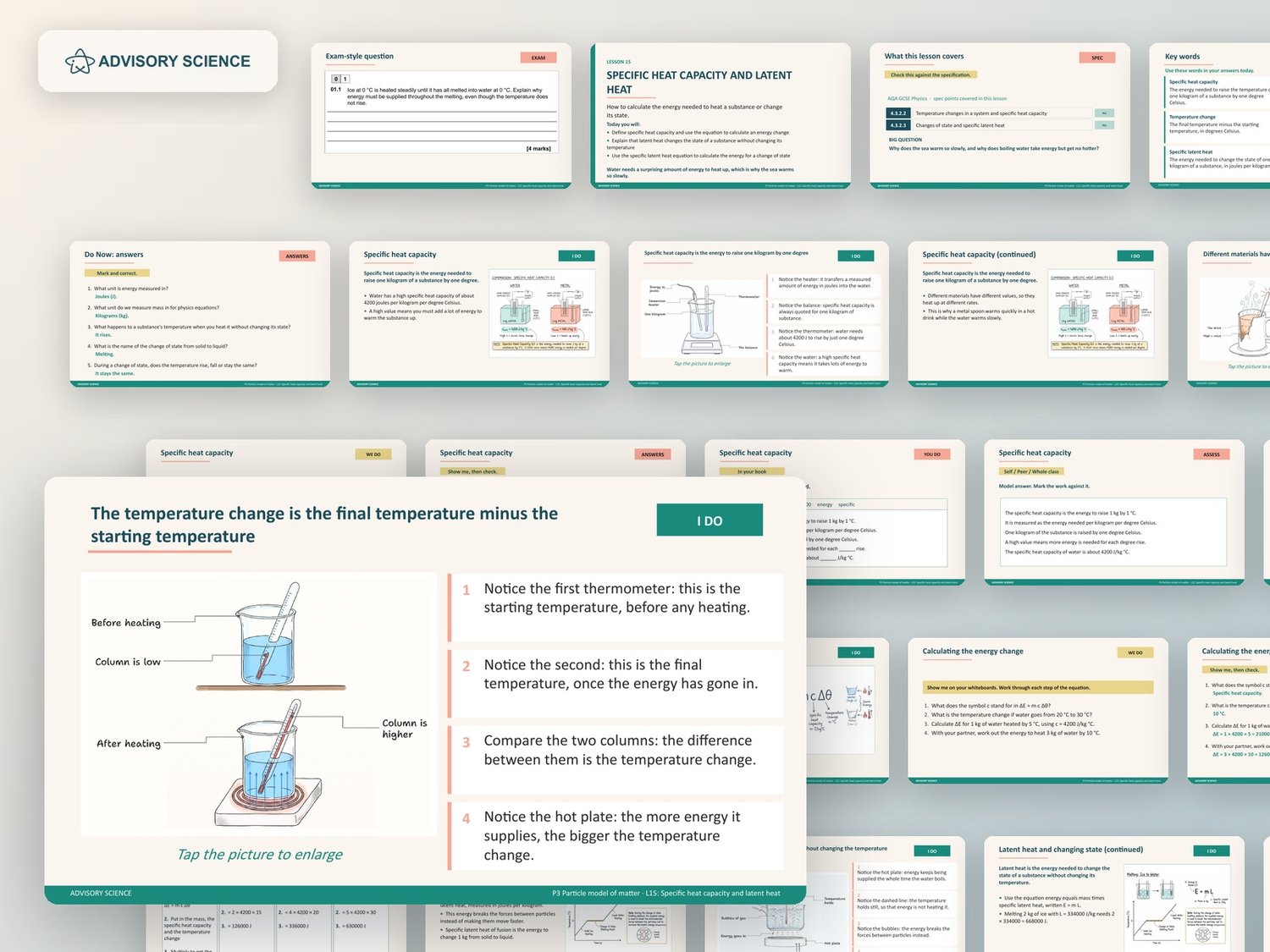 AQA GCSE Physics P3 Particle Model of Matter | 7 Lesson Presentations and Topic Test: preview page 3 of 3