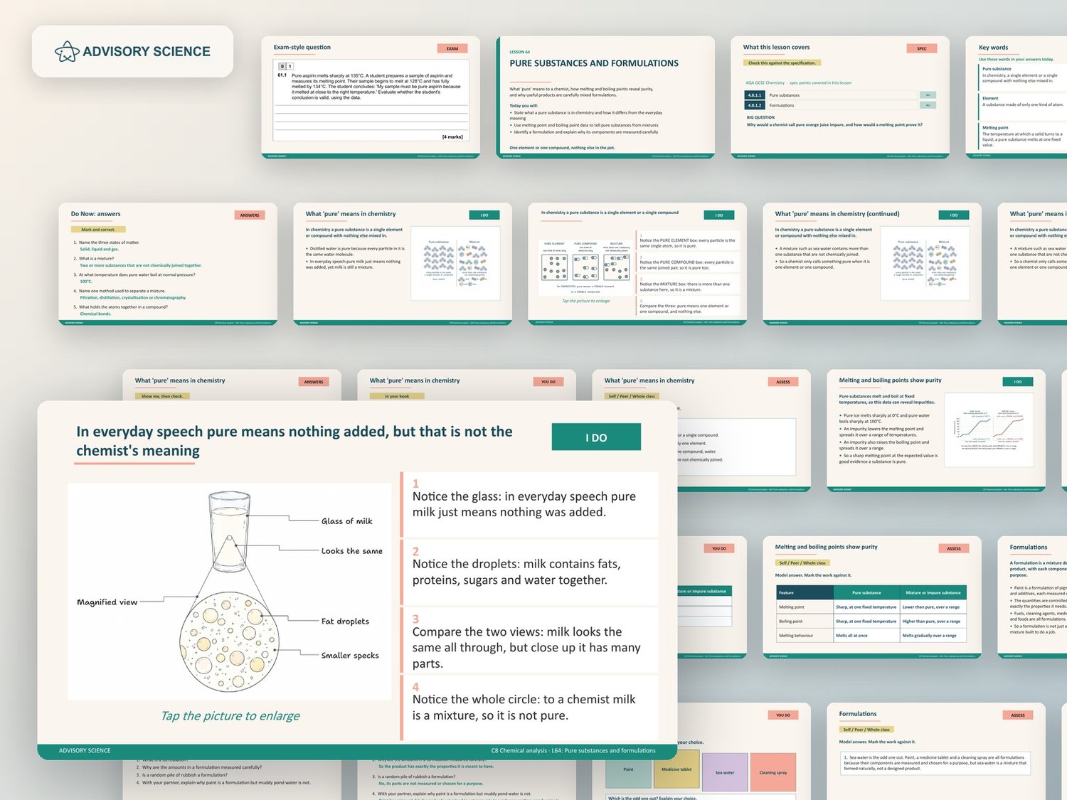 Chemical Analysis Lessons PowerPoint | AQA GCSE Chemistry C8 8462, 9 Lessons: preview page 3 of 3
