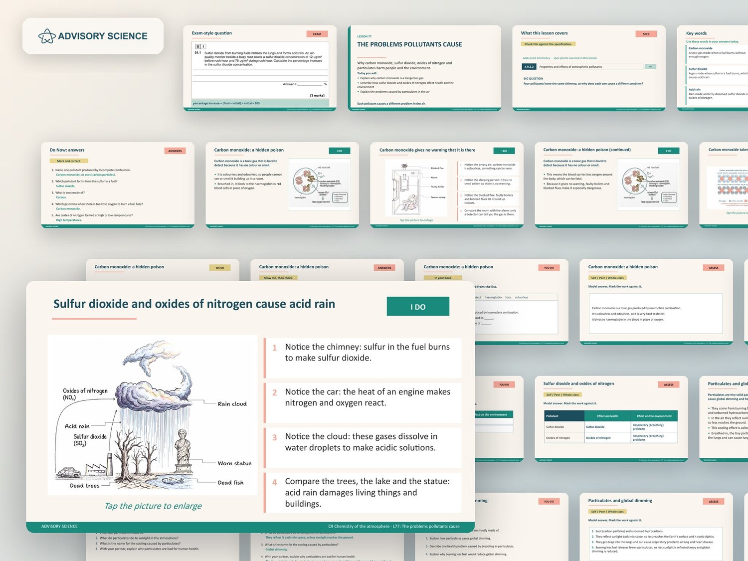Chemistry of the Atmosphere Lessons PowerPoint | AQA GCSE Chemistry C9 8462, 7 Lessons: preview page 3 of 3