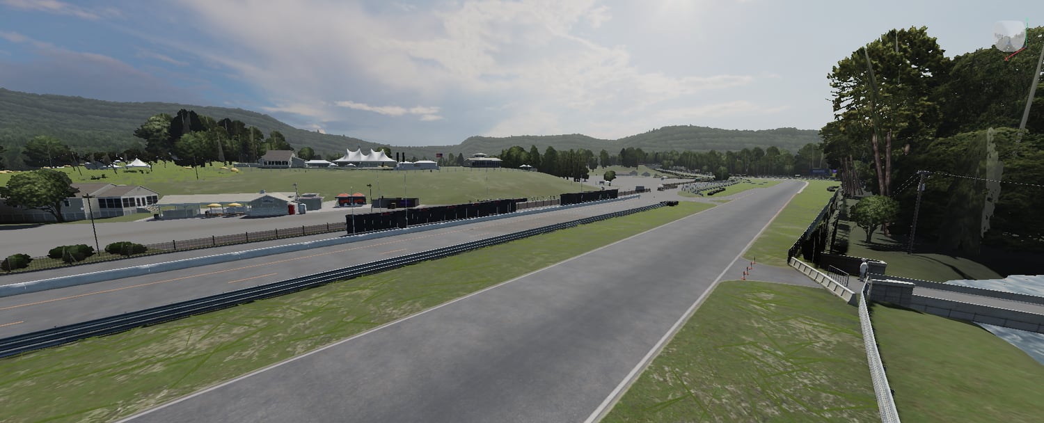 Asphalt race track with painted starting grid markings