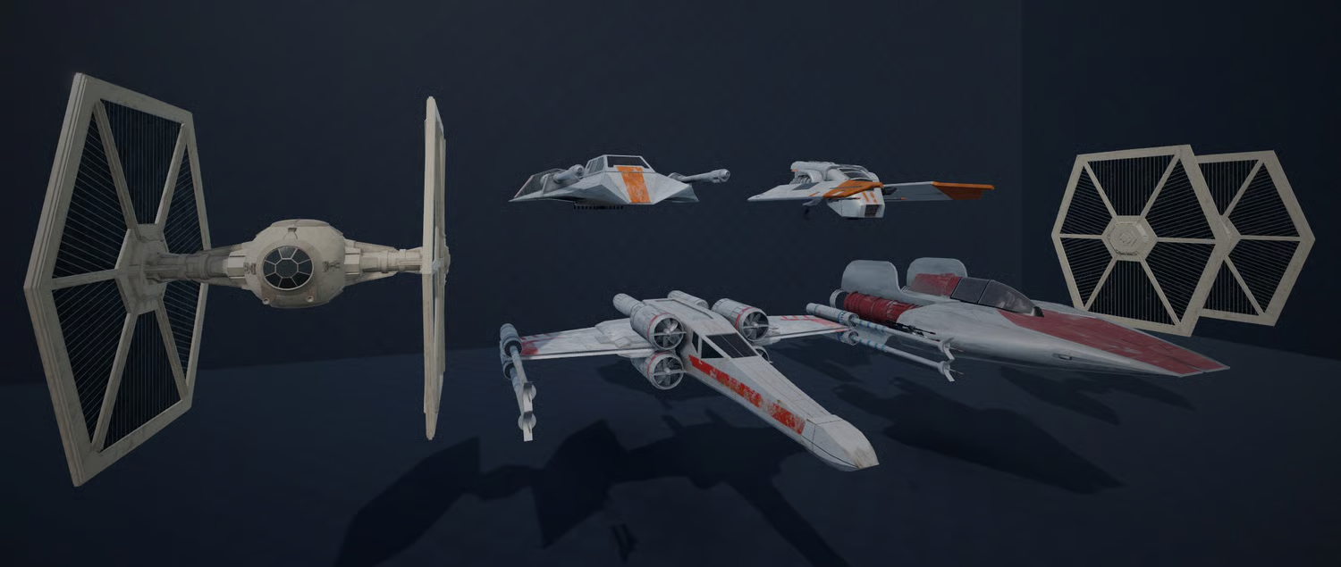 Sci-fi interceptor spacecraft with futuristic engine design