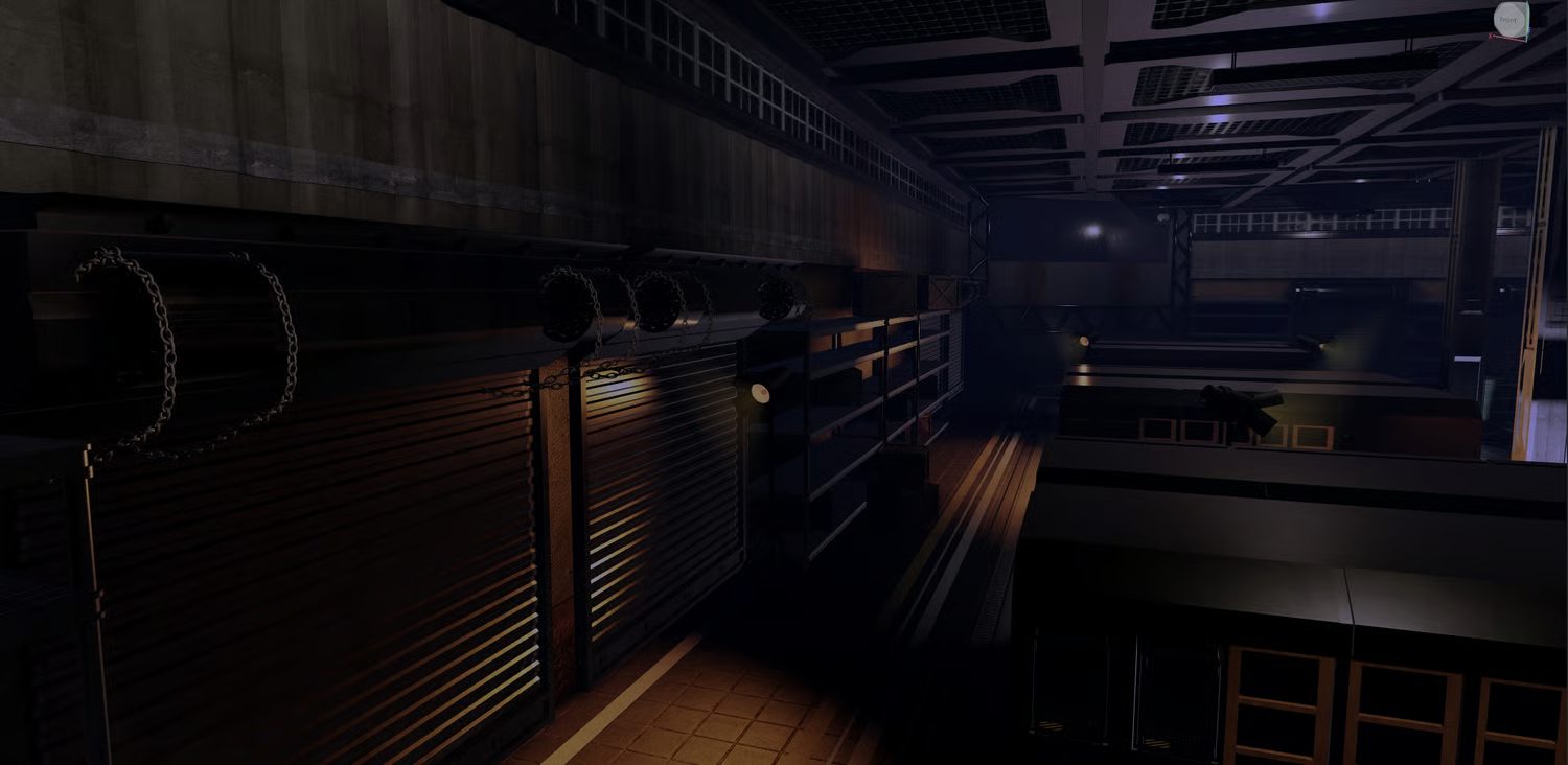 Sci-fi map tunnel connecting combat areas and spawns