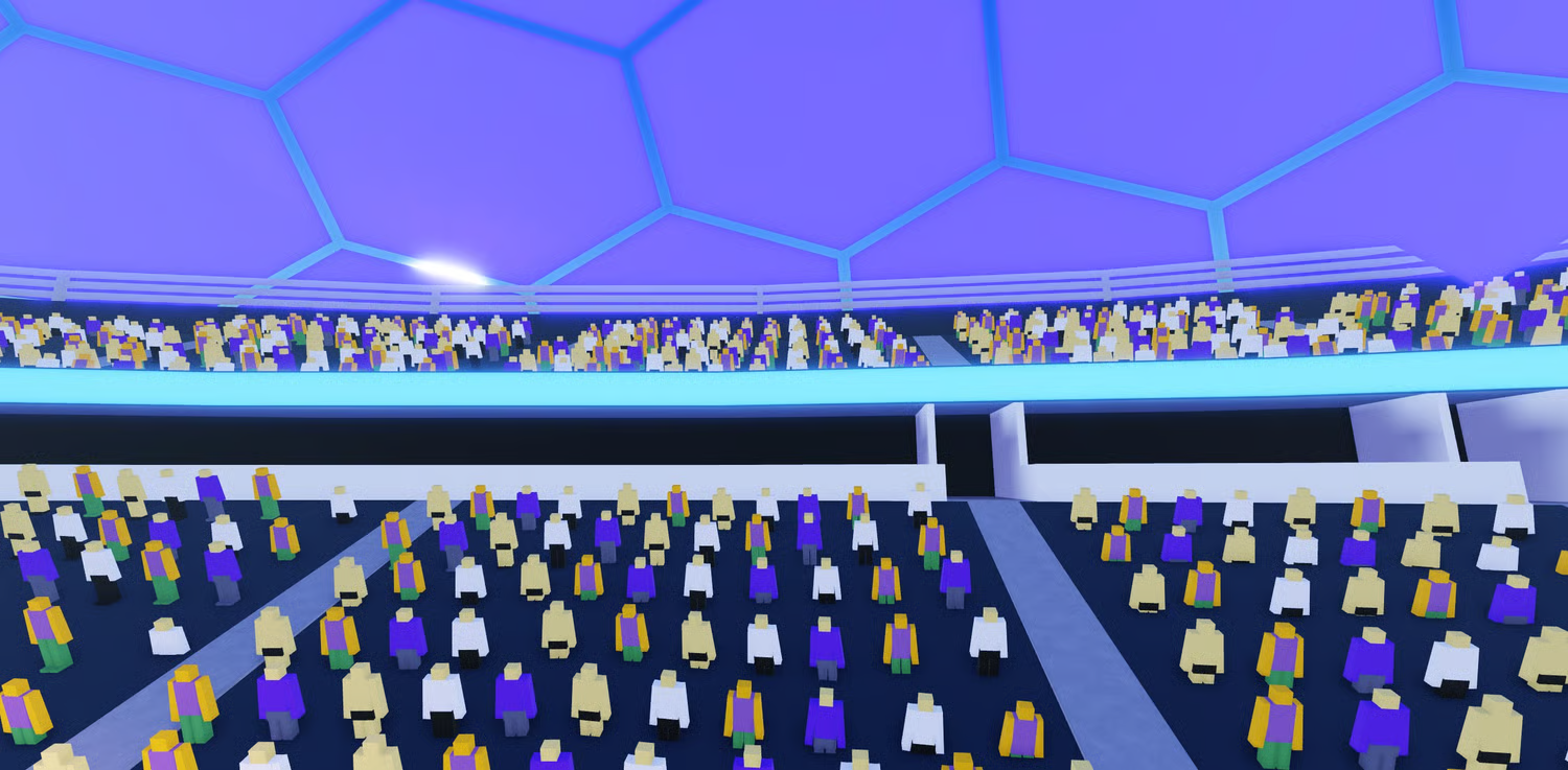 Stadium seating with multiple levels and stairways