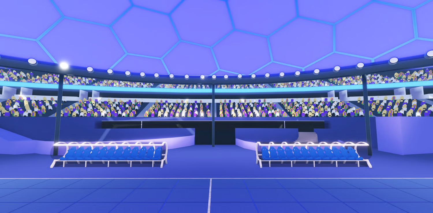 Soccer field with opposing team goal areas