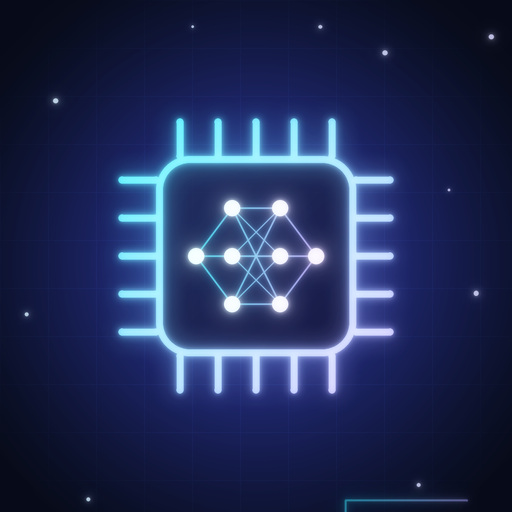 A glowing computer chip with a small connected network of dots inside.