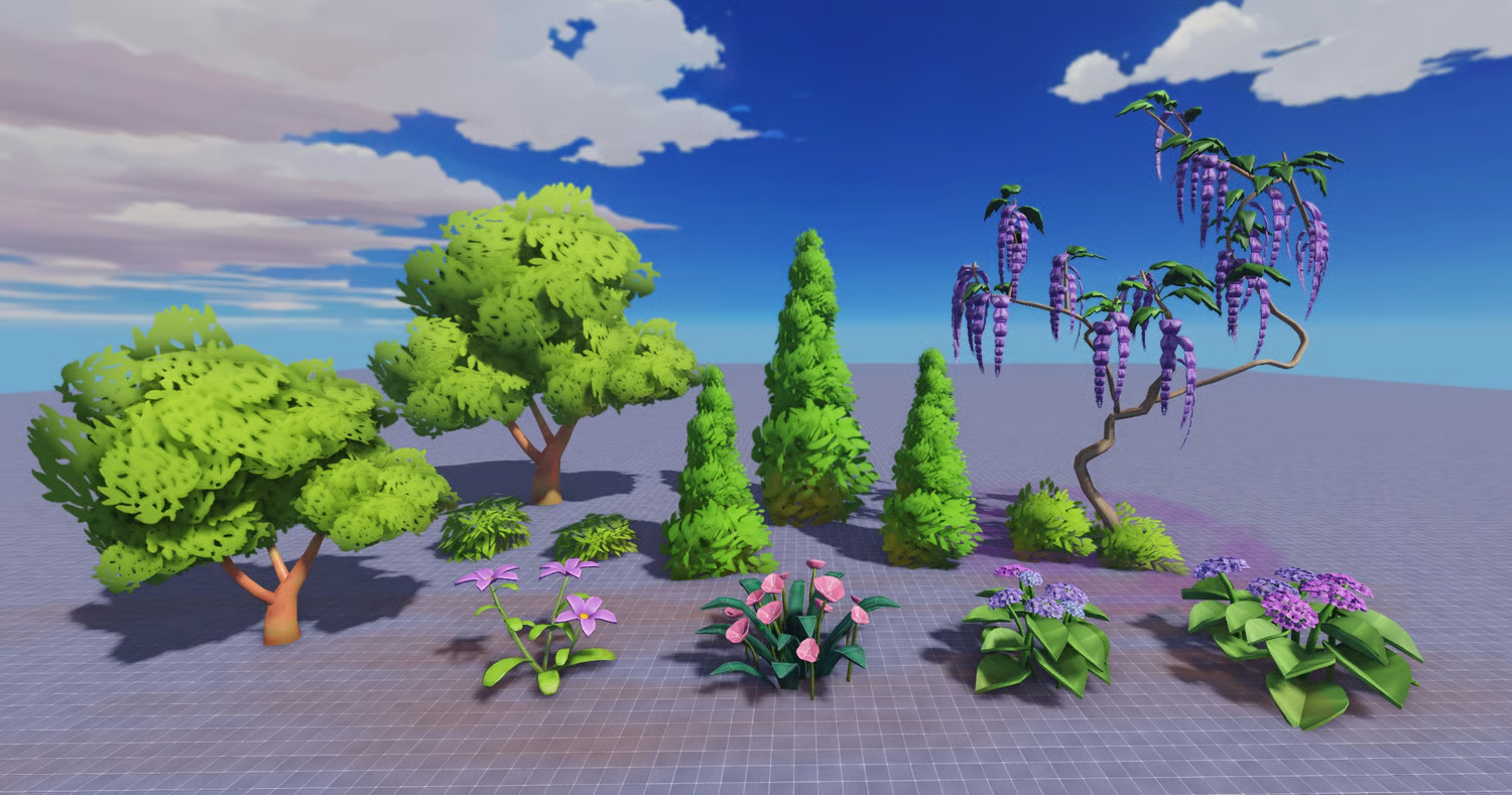 Stylized autumn trees for fantasy forests