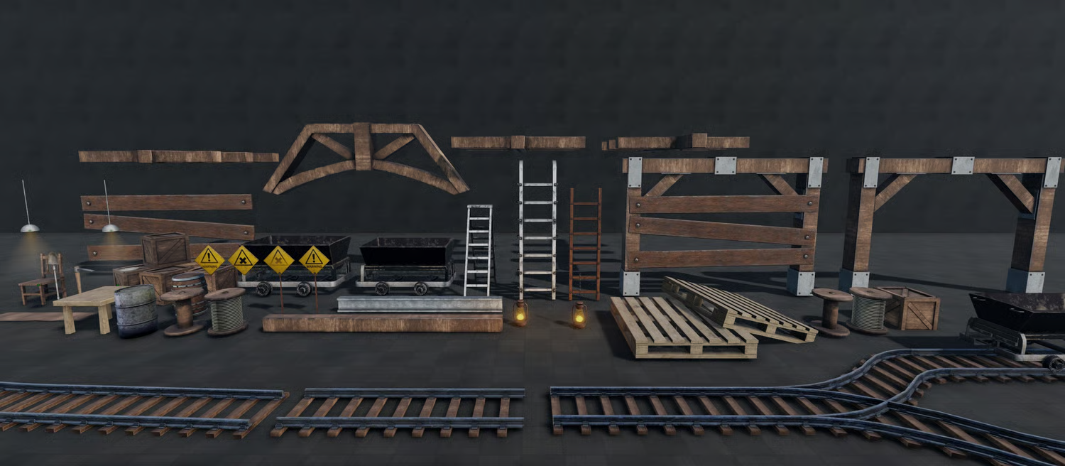 Steel railway tracks and rails for minecarts