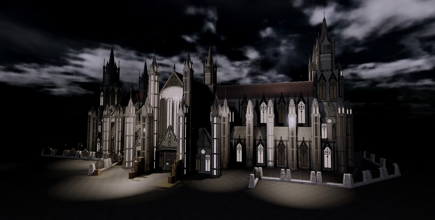 Gothic cathedral exterior with detailed stone architecture