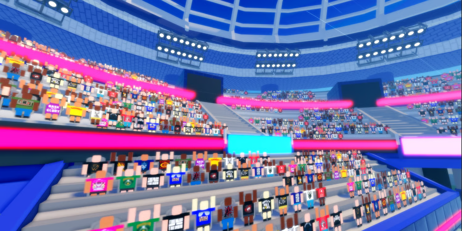 Stylized tennis sports map with team spawn areas