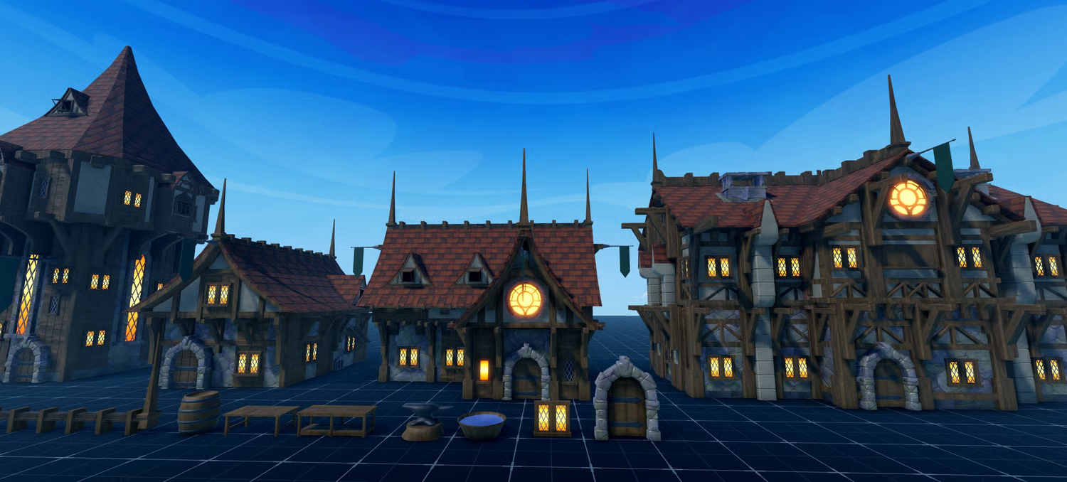 Fantasy blacksmith forge building for medieval settlements