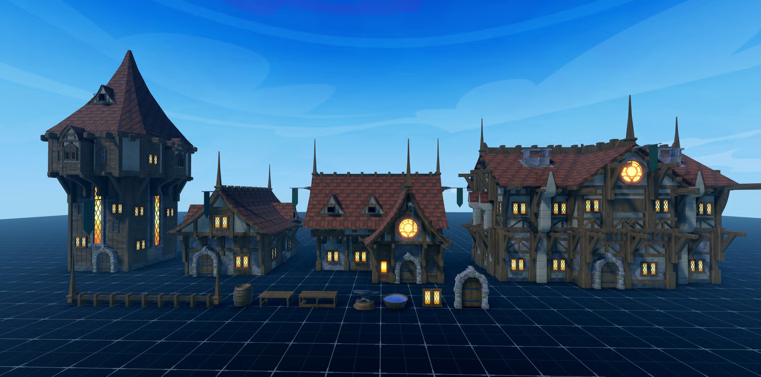 Stylized medieval tower for Roblox fantasy villages