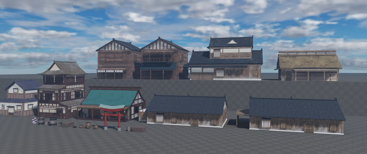 Two-story Japanese residential building with wooden details