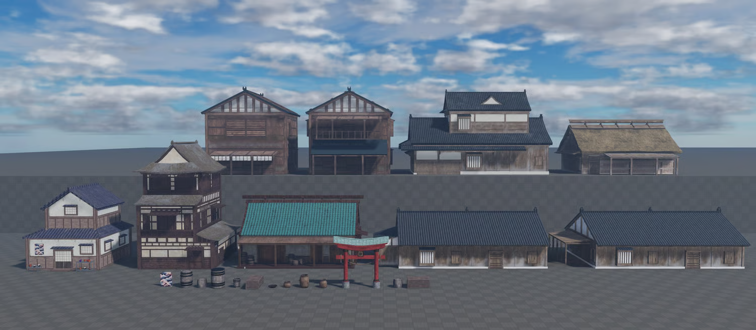 Traditional Japanese houses inspired by the Edo period