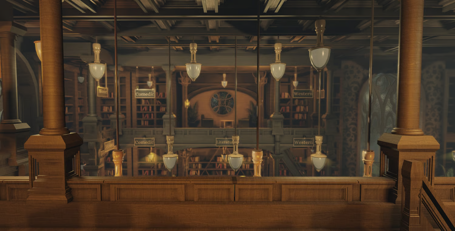 Themed Horror Wing inside a Gothic library environment