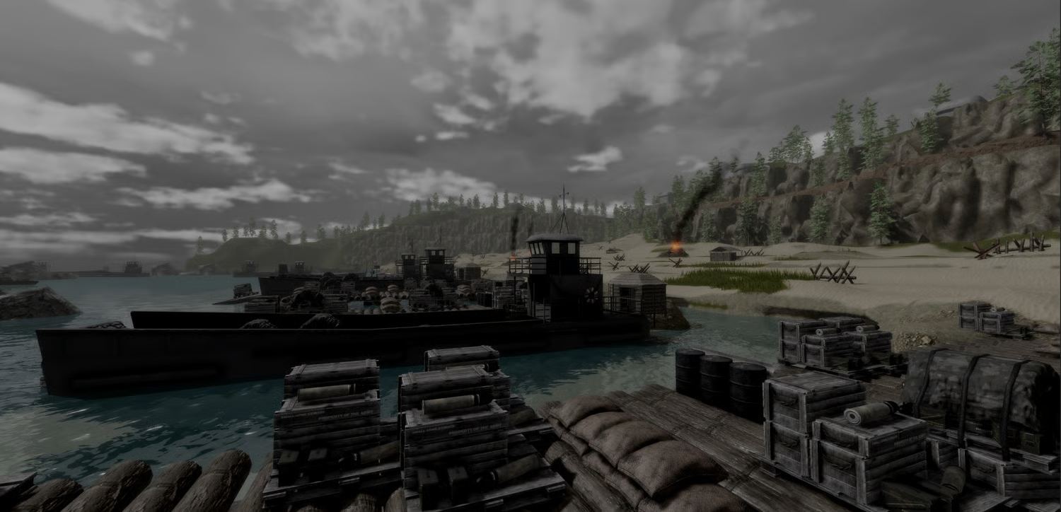 Forests and ruined farm fields with windmills