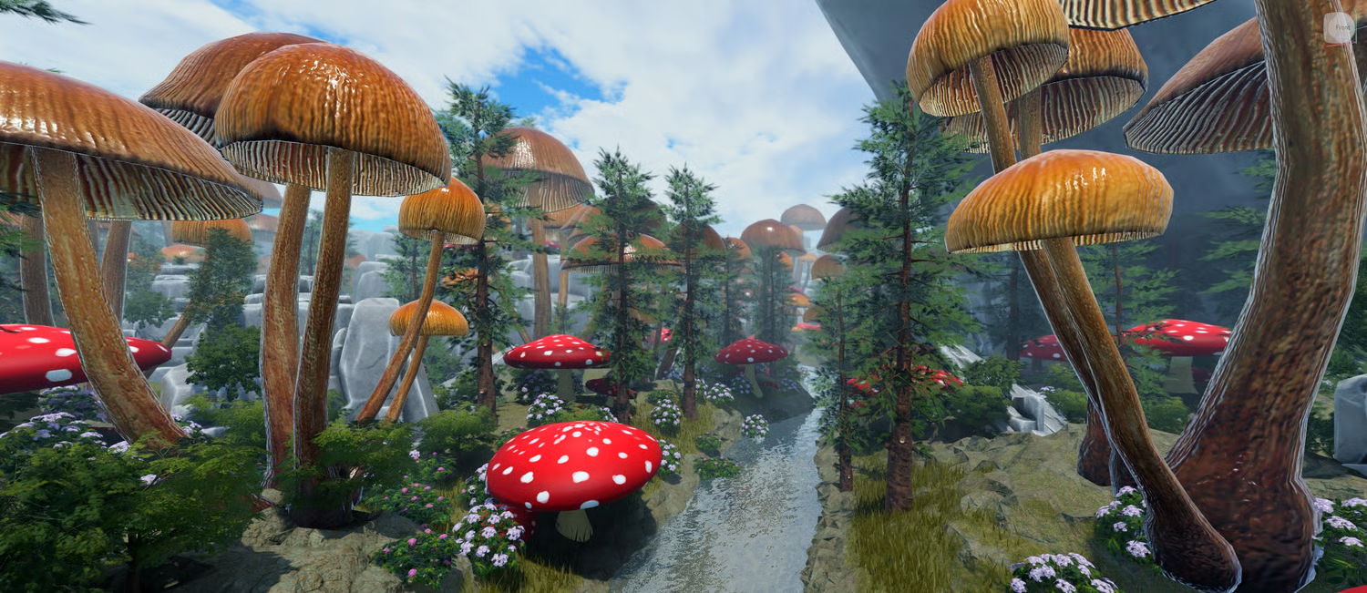 Hills and valleys throughout the fantasy nature map