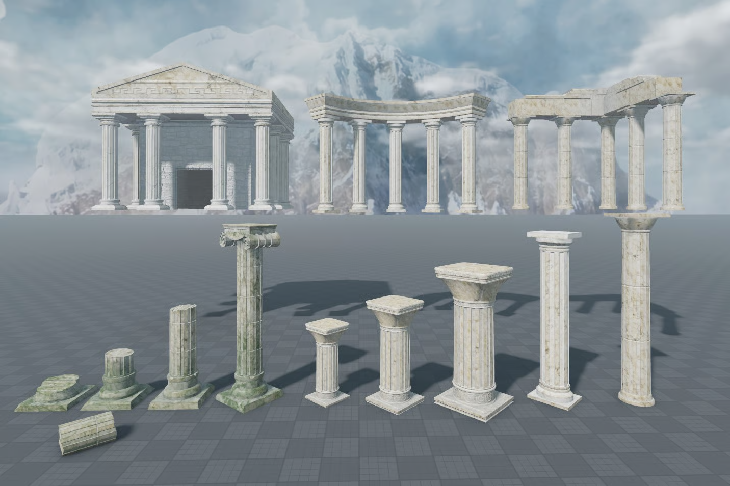 Ancient Greek architectural structures for Roblox Studio
