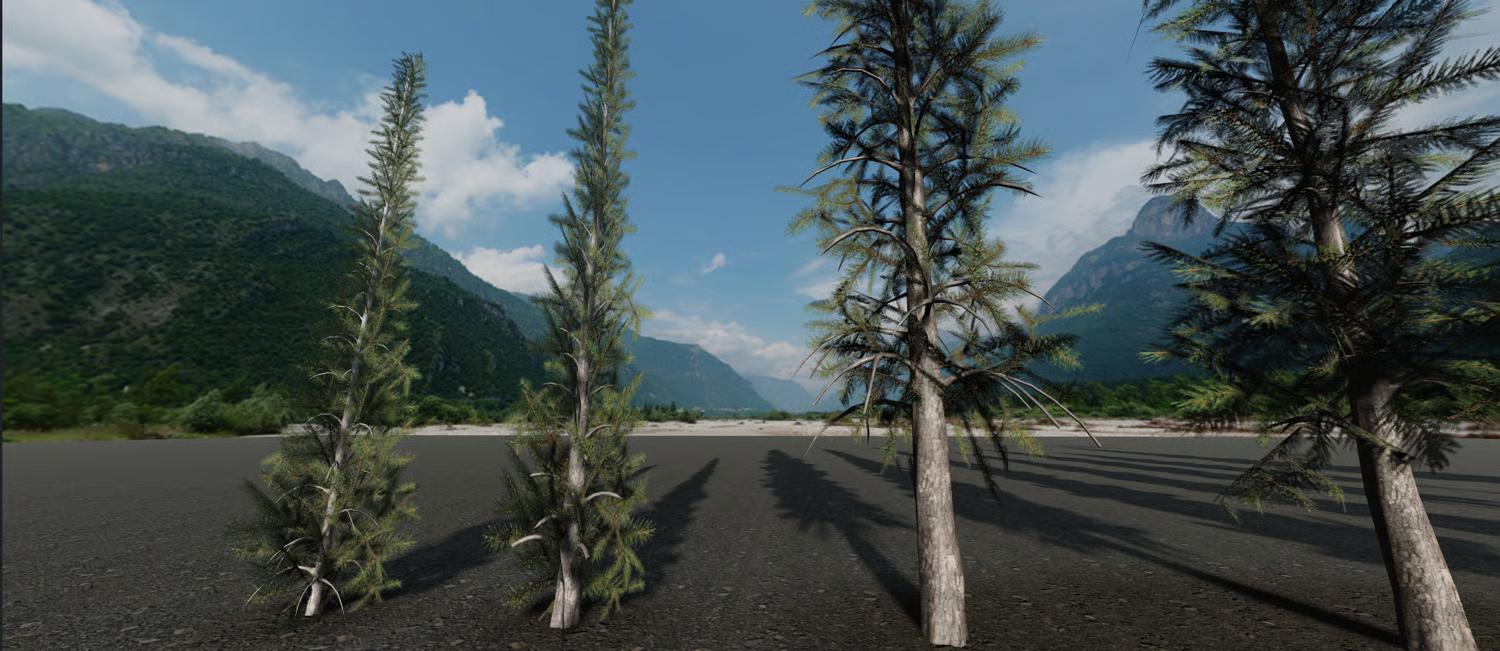 Realistic pine tree models for Roblox forest environments