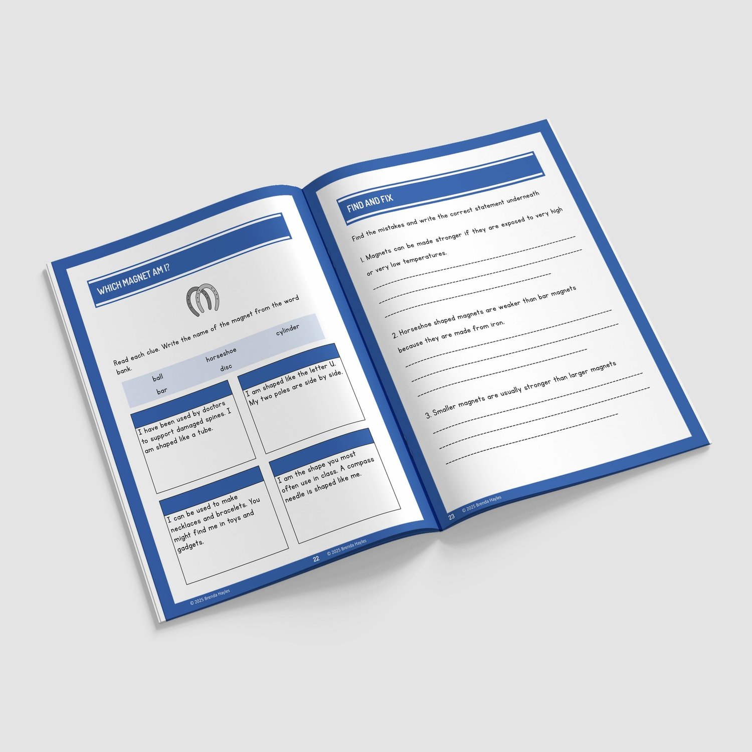 Forces and Magnets Science Worksheets and Workbook | Grade 3 | NGSS Aligned | Friction and Magnet Testing: preview page 4 of 4