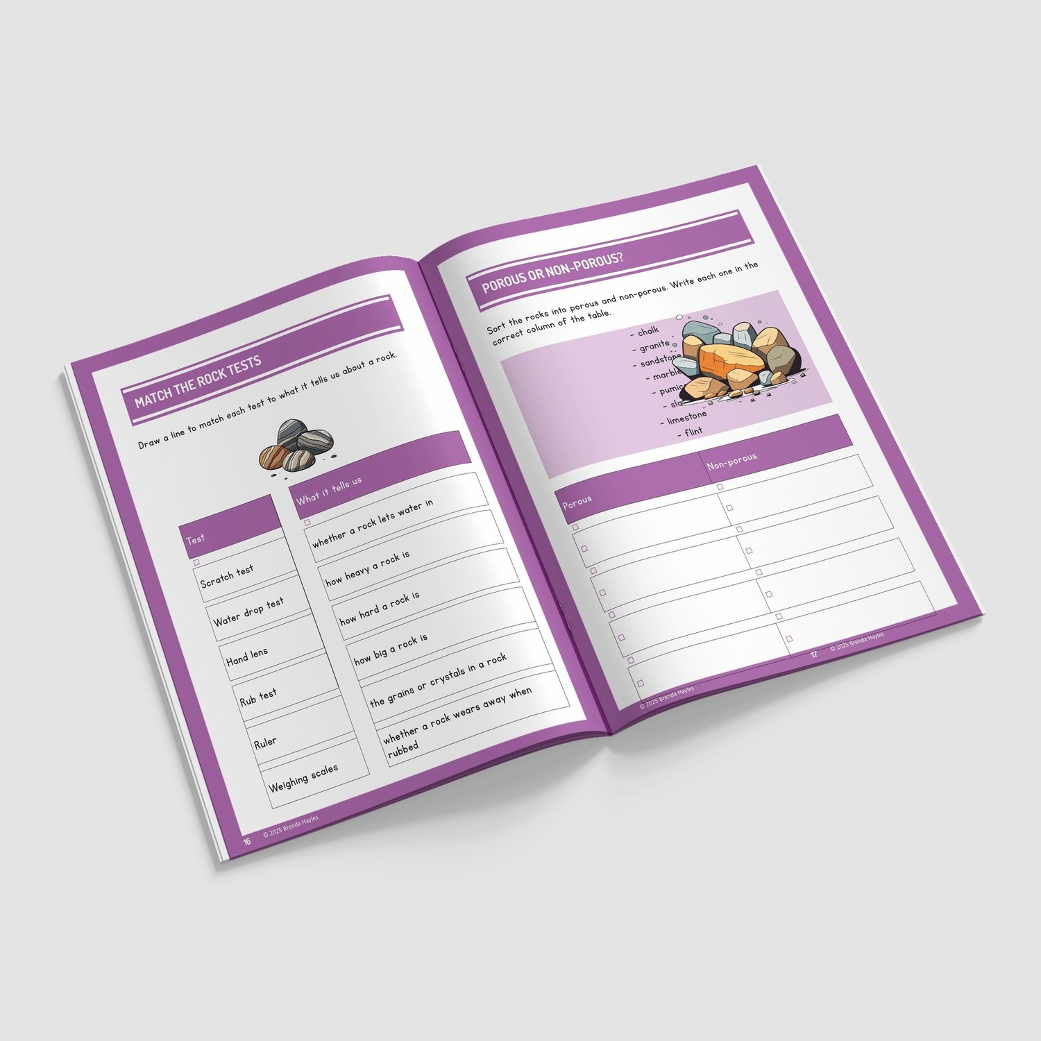 Rocks Science Worksheets and Workbook | Grades 3-5 | NGSS Aligned | Rock Testing and Soil Jars: preview page 3 of 4
