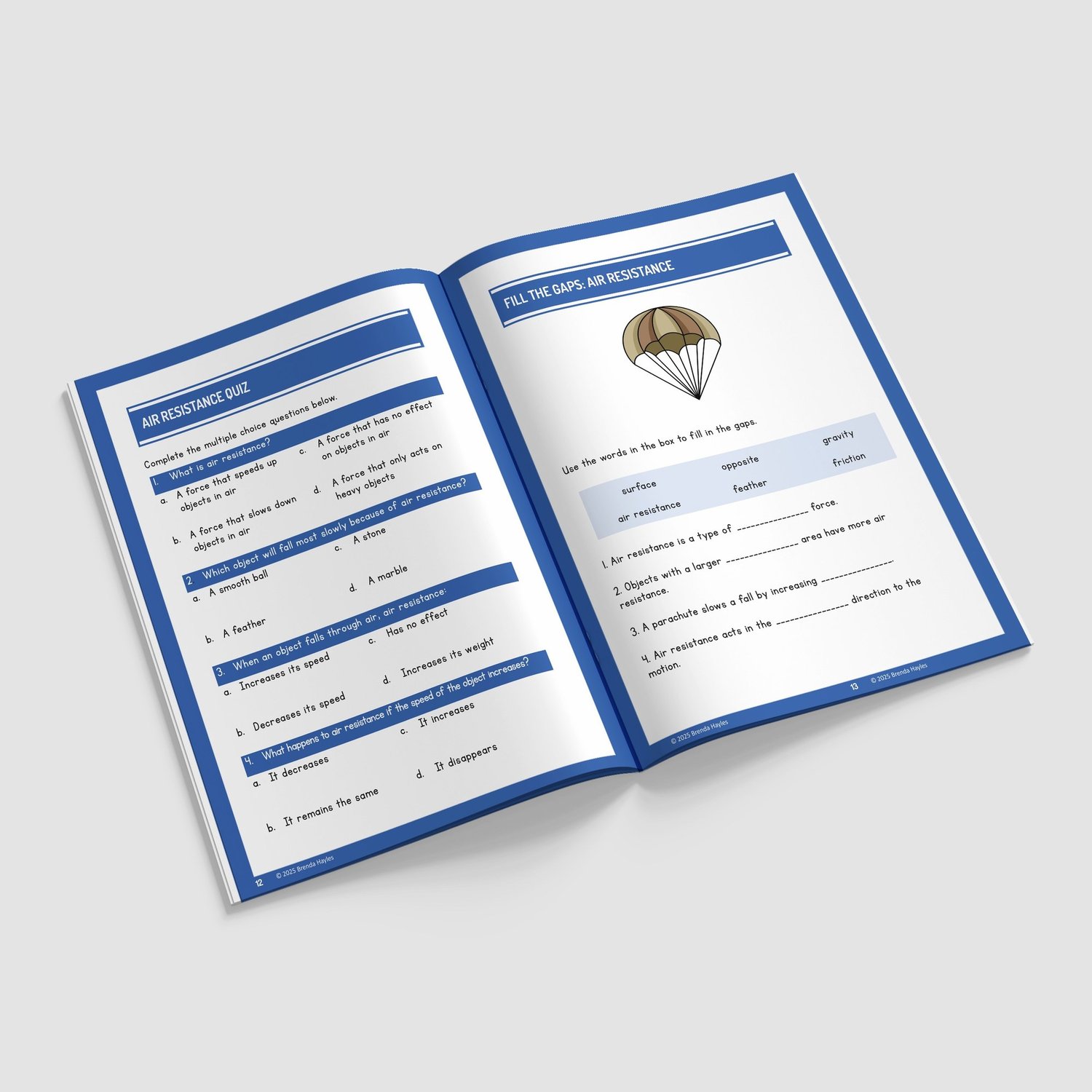 Forces Science Worksheets and Workbook | Grades 3-5 | NGSS Aligned | Parachutes, Levers and Pulleys: preview page 3 of 4