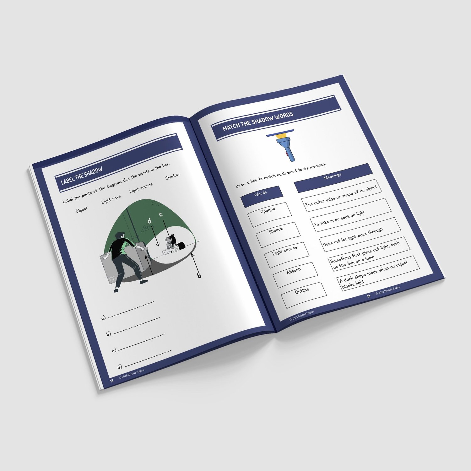 Light Science Worksheets and Workbook | Grades 4-6 | NGSS Aligned | Ray Diagrams and Reflectors: preview page 4 of 4