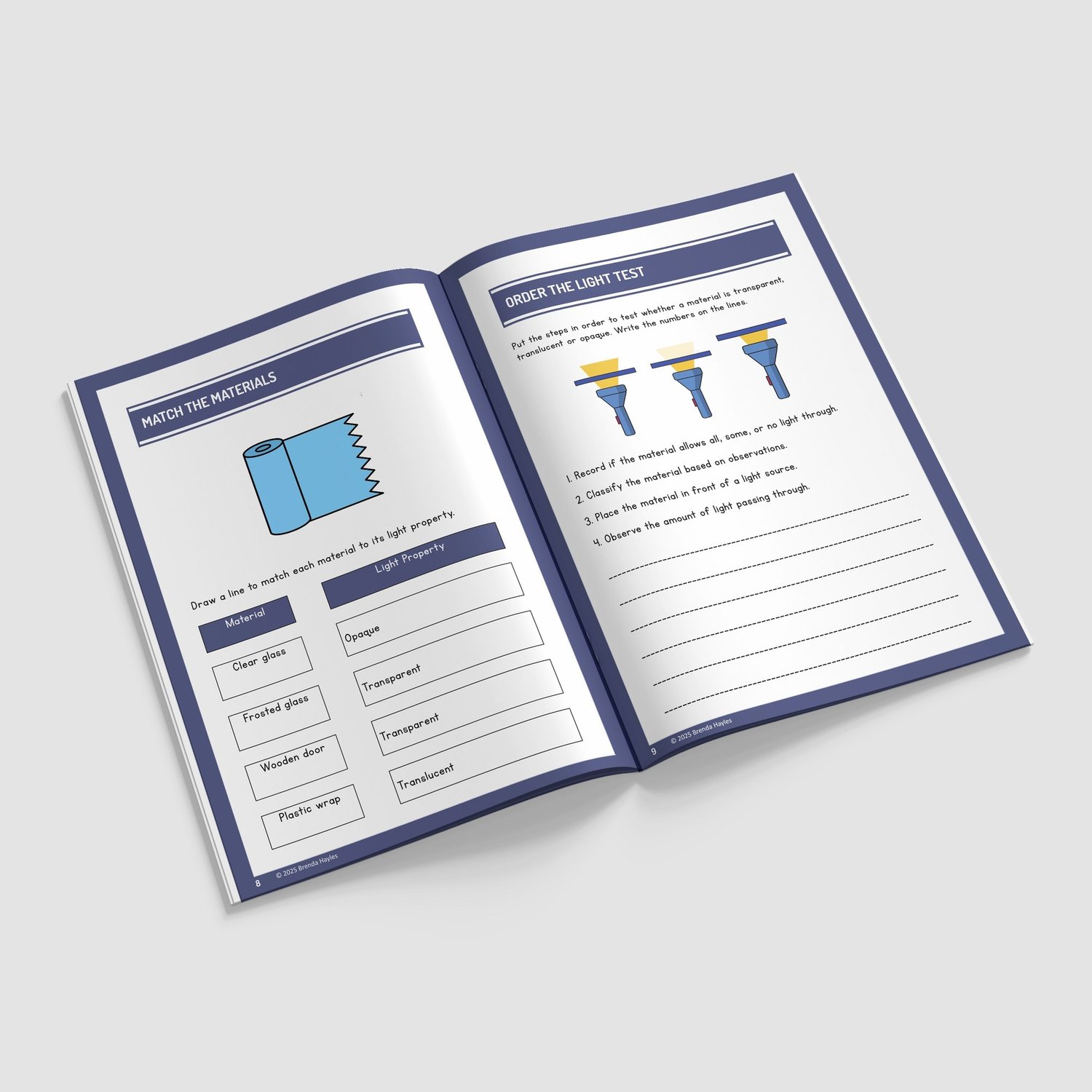 Light Year 3 Worksheet with Answers | KS2 Reflection, Shadows, Sun Safety Workbook: preview page 3 of 4