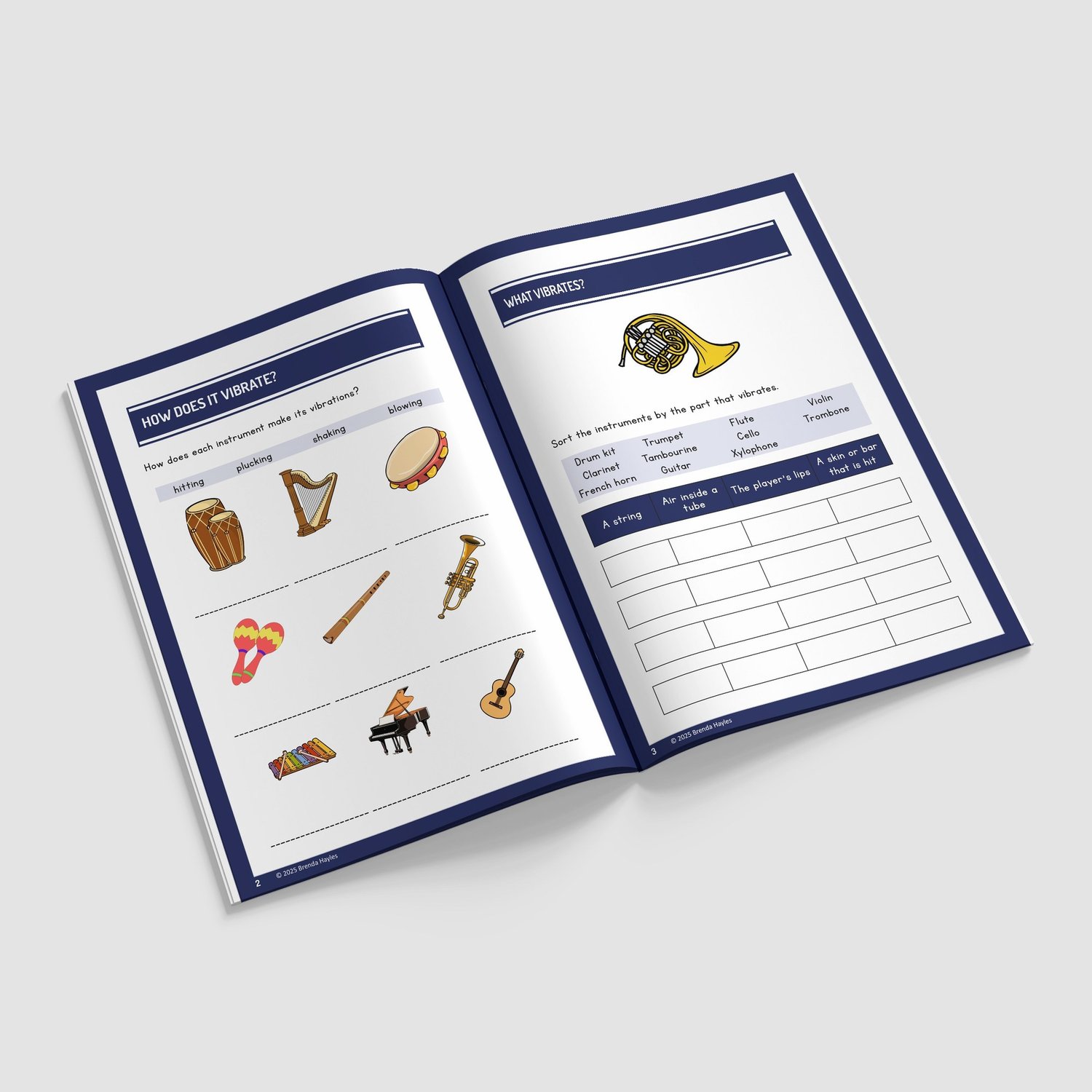 Sound Year 4 Worksheet with Answers | KS2 Vibrations, Pitch, Volume Workbook: preview page 2 of 4