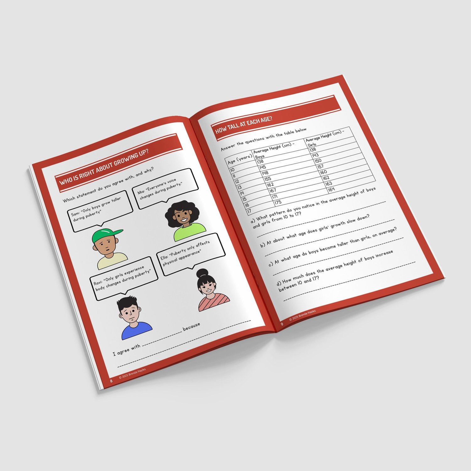 Animals Including Humans Year 5 Worksheet with Answers | KS2 Science Workbook: preview page 2 of 4