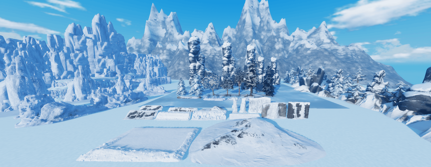 Tall icy cliffs and rugged frozen mountain peaks