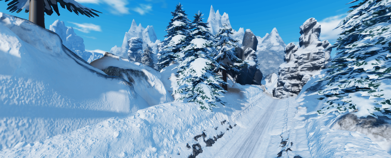 Layered stone pillars covered with snow and ice