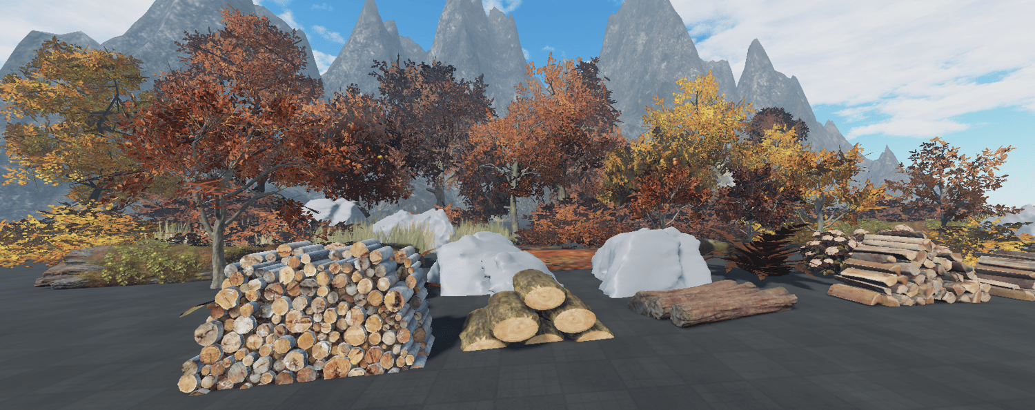 Realistic autumn forest with orange and golden foliage