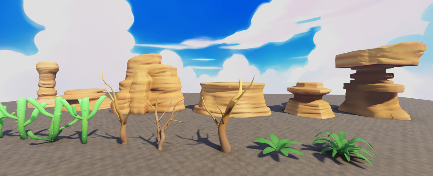 Custom desert rock formations for Roblox environments