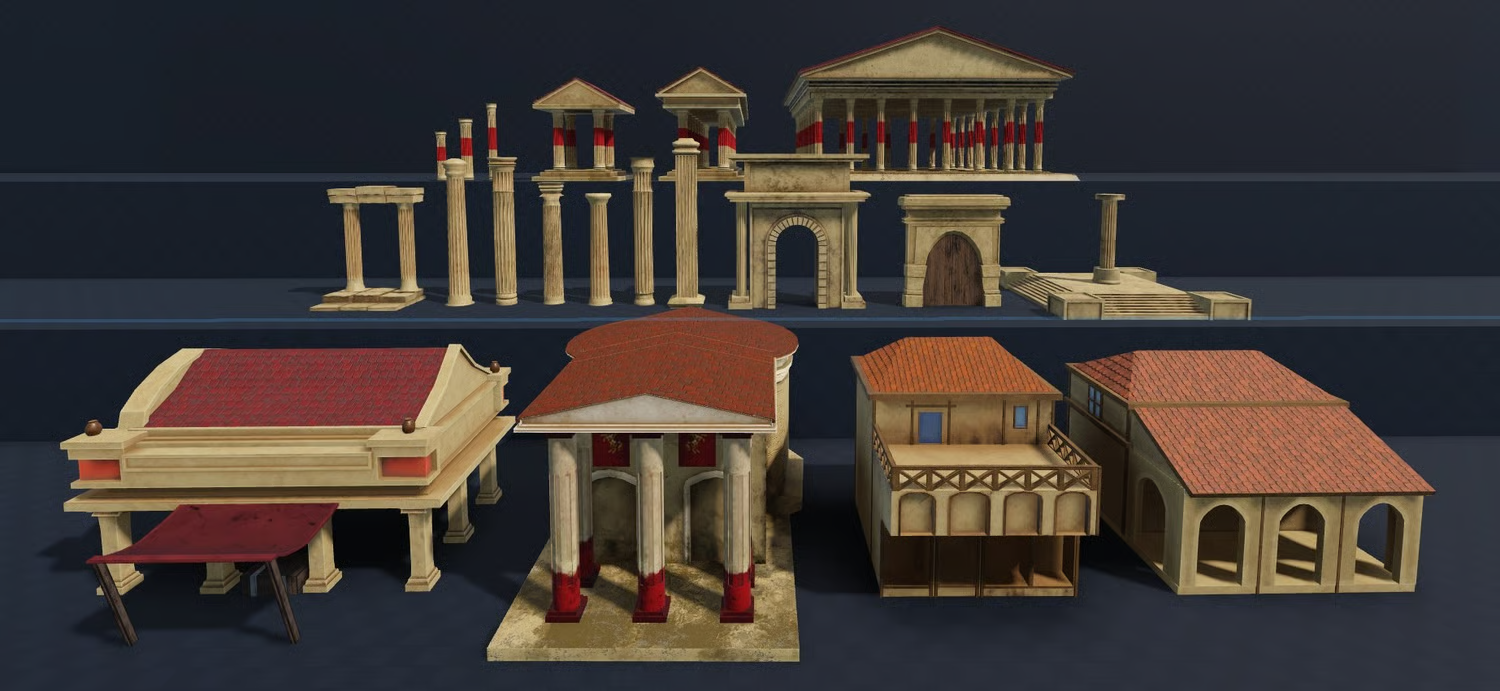 Roman Basilica structure for historical Roblox environments