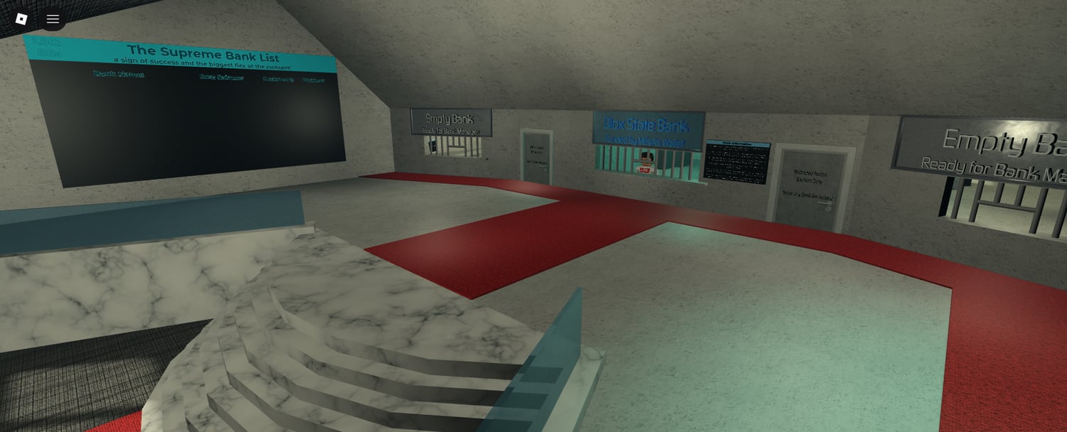 Urban roleplay environment with shops and mountain scenery