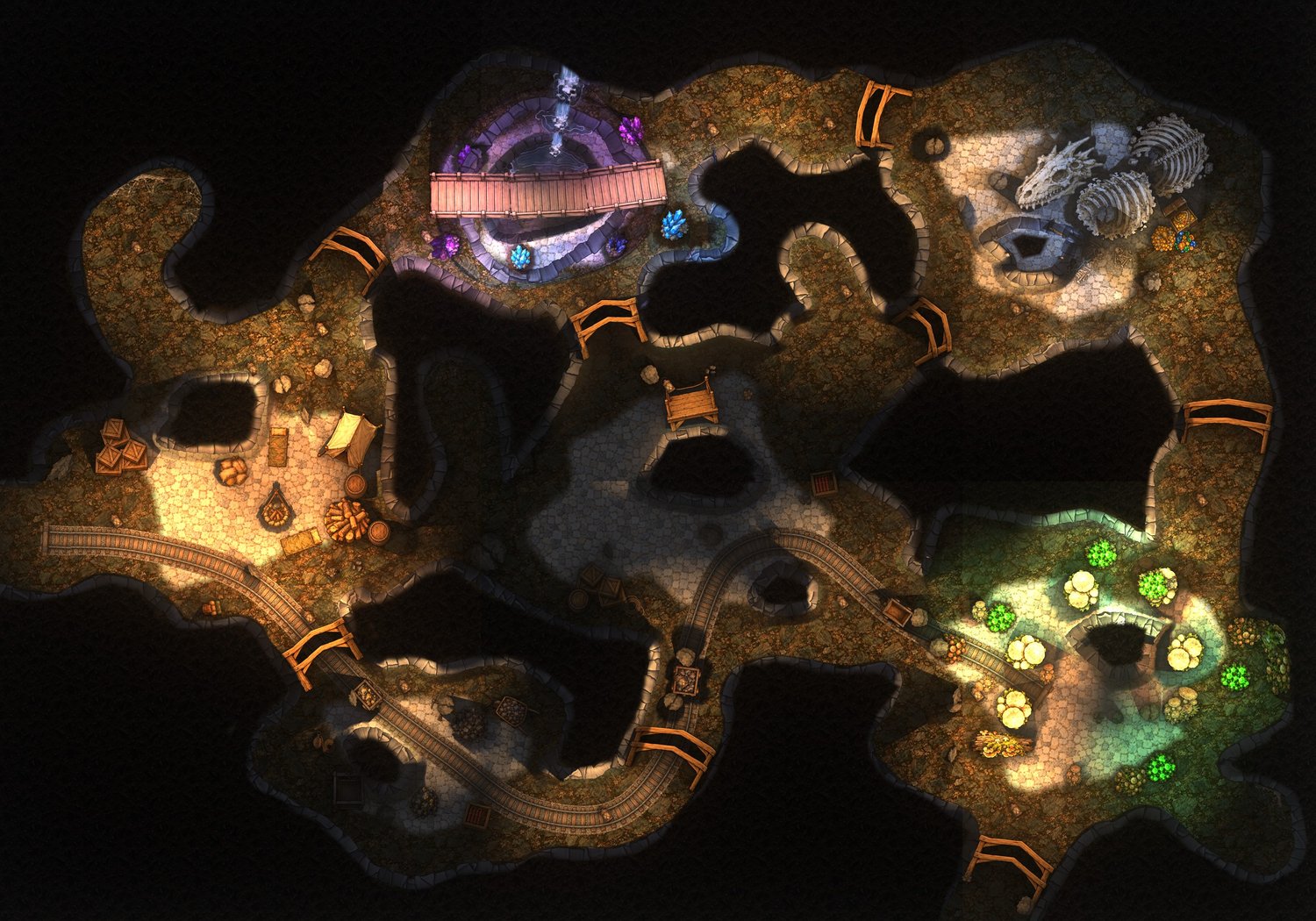Map with old dragon.