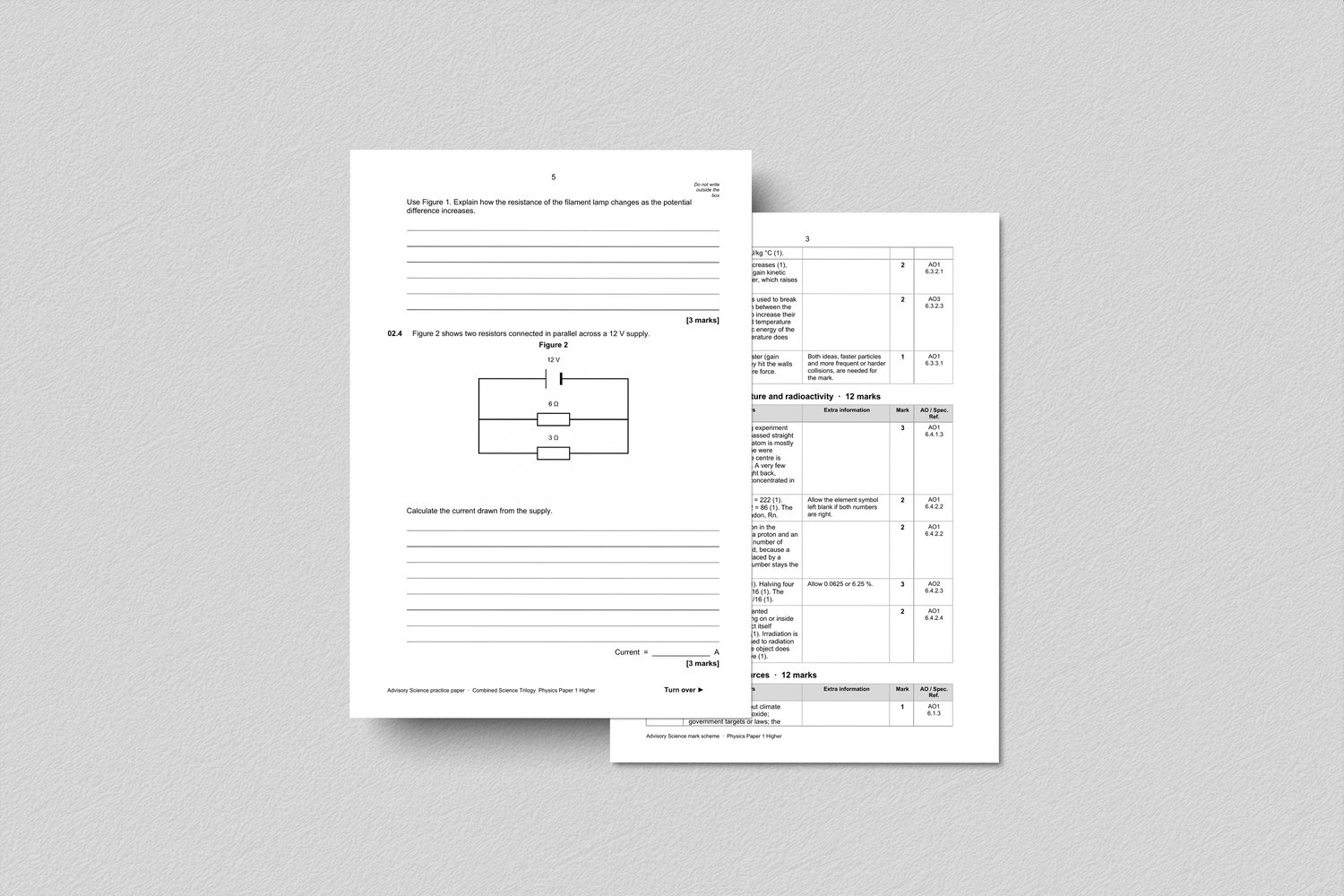 AQA GCSE Combined Science Mock Papers, Higher Set 1 | 6 Papers, Mark Schemes and Trackers: preview page 4 of 4