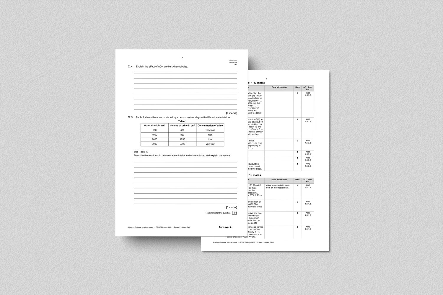 AQA GCSE Triple Science Mock Papers, Higher Set 1 | Biology, Chemistry and Physics, 6 Papers: preview page 4 of 4